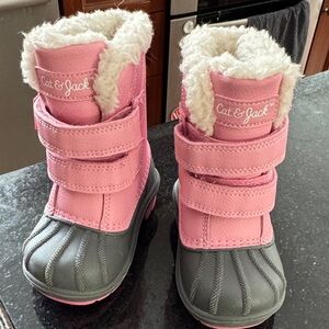 Cat & Jack Pink and Gray Snow Boots